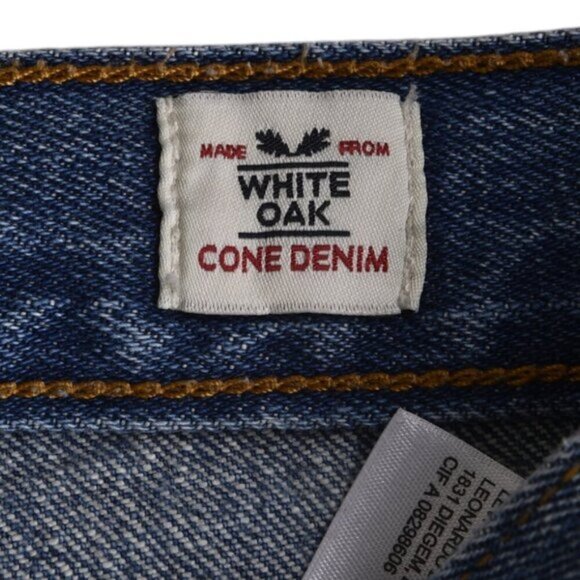 Levi’s White Oak Cone Denim Wedgie Jeans Dark Blue Raw Hem Size 29 - Picture 7 of 12